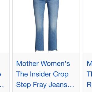 MOTHER Women's Light Blue Cropped Fray Jeans